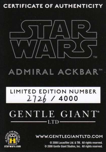 Admiral Ackbar - Return of the Jedi - Limited Edition